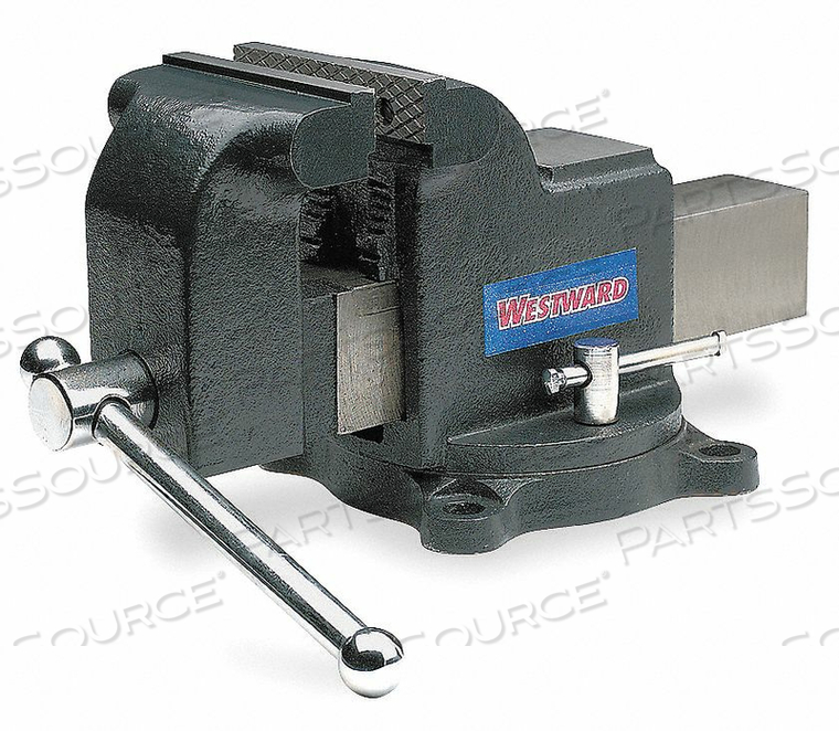 COMBINATION VISE, BODY TENSILE STRENGTH 60,000 PSI, SPINDLE TYPE COVERED, JAW FACE WIDTH 8 IN, JAW OPENING - MAXIMUM 8 IN, THROAT DEPTH 3 1/ by Westward COMBINATION VISE, BODY TENSILE STRENGTH 60,000 PSI, SPINDLE TYPE COVERED, JAW FACE WIDTH 8 IN, JAW OPENING - MAXIMUM 8 IN, THROAT DEPTH 3 1/ by Westward