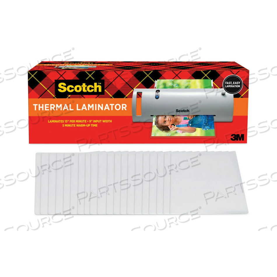 THERMAL LAMINATOR VALUE PACK, TWO ROLLERS, 9" MAX DOCUMENT WIDTH, 5 MIL MAX DOCUMENT THICKNESS by 3M Consumer