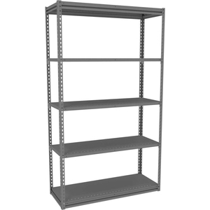 Z-LINE BOLTLESS SHELVING W/ STEEL INDUSTRIAL SHELVES- 48"W X 18"D X 84"H- STARTER- 5 SHELVES by Tennsco Corp.