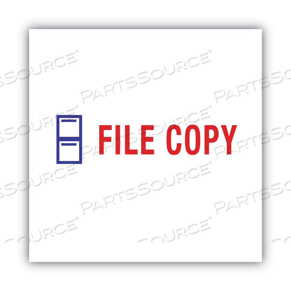 PRE-INKED SHUTTER STAMP, RED/BLUE, FILE COPY, 1.63 X 0.5 by Accu-Stamp