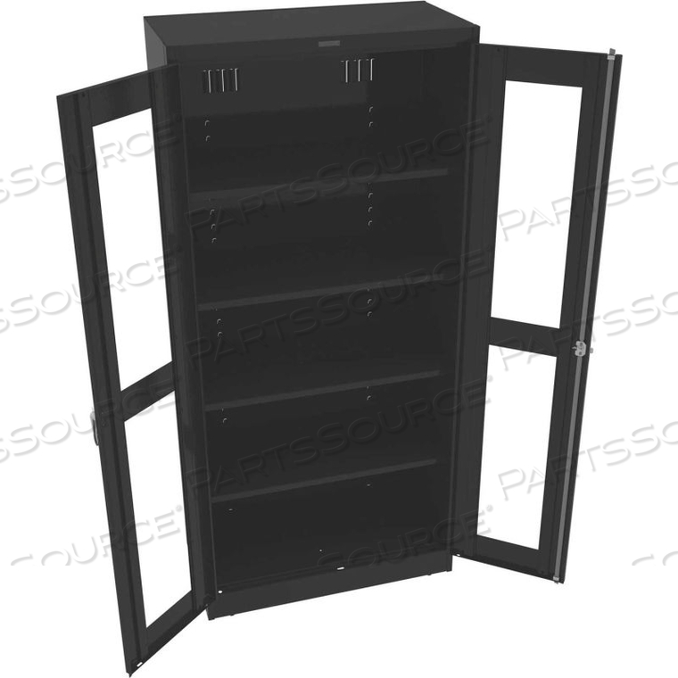 C-THRU DELUXE STORAGE CABINET - WELDED 36"W X 18"D X 78"H, BLACK 