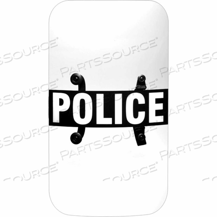RIOT CONTROL BODY POLICE SHIELD, NON-BALLISTIC, POLYCARBONATE, CLEAR, 24" X 48" - by Paulson Manufacturing Corp