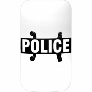 RIOT CONTROL BODY POLICE SHIELD, NON-BALLISTIC, POLYCARBONATE, CLEAR, 24" X 48" - by Paulson Manufacturing Corp