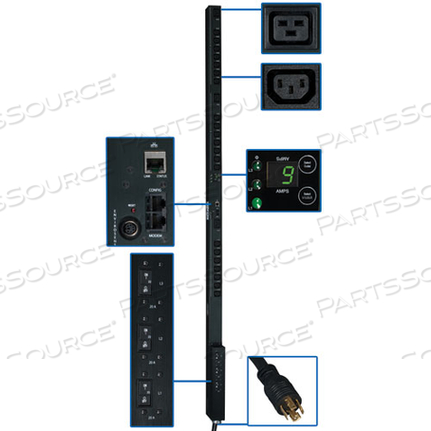 PDU 3-PHASE SWITCHED 208V 8.6KW L21-30P 21 C13; 3 C19 0URM 