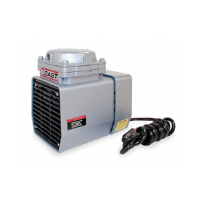 1/8 HP 115V AC 25.5 IN HG MAX VACUUM 60 PSI MAX CONTINUOUS PRESSURE COMPRESSOR/VACUUM PUMP by Gast Manufacturing, Inc. 1/8 HP 115V AC 25.5 IN HG MAX VACUUM 60 PSI MAX CONTINUOUS PRESSURE COMPRESSOR/VACUUM PUMP by Gast Manufacturing, Inc.