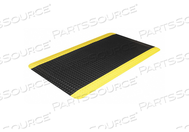 ANTIFATIGUE MAT BK/YL 3 FT W X 5 FT L by Ability One ANTIFATIGUE MAT BK/YL 3 FT W X 5 FT L by Ability One