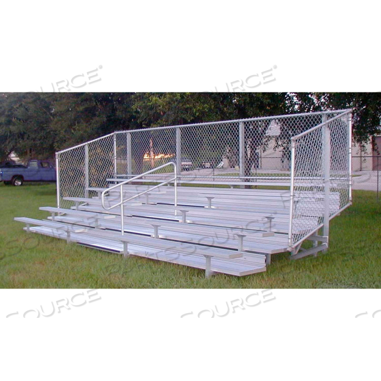 5 ROW GTG ALUMINUM BLEACHER WITH MID-AISLE & GUARDRAIL, 27' LONG, DOUBLE FOOTBOARD by Gt Grandstands By Ultraplay
