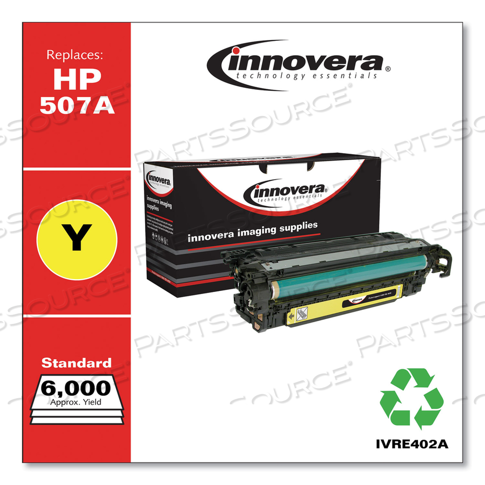 REMANUFACTURED YELLOW TONER, REPLACEMENT FOR 507A (CE402A), 6,000 PAGE-YIELD by Innovera