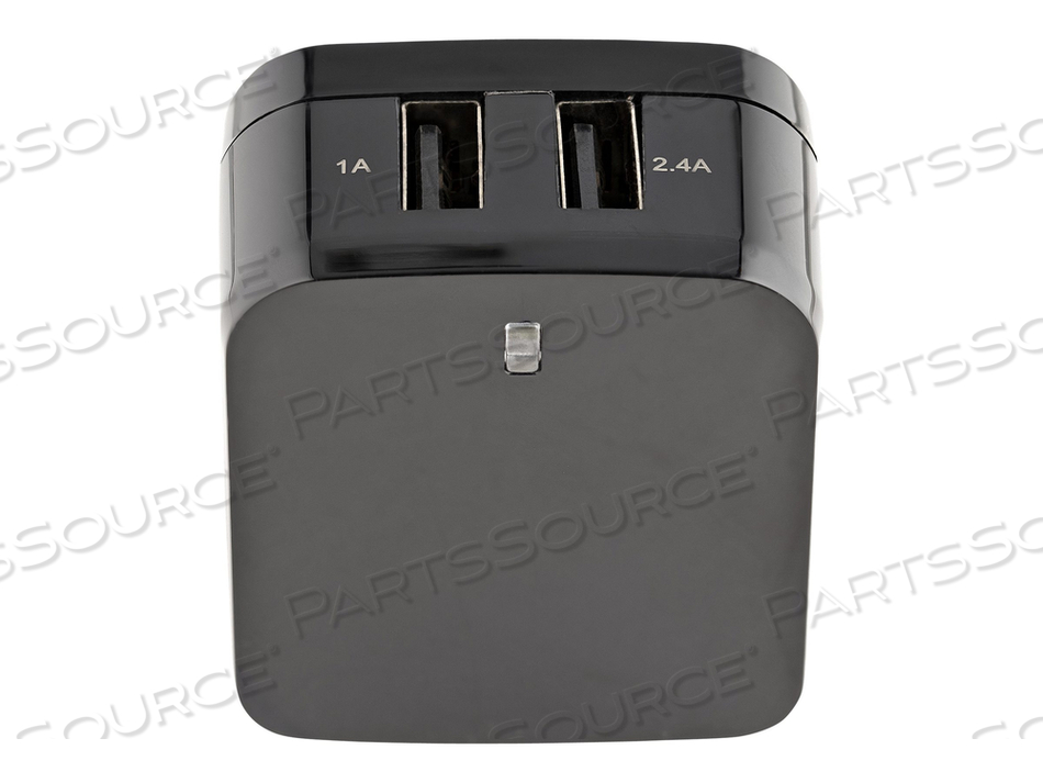 2 PORT USB WALL CHARGER, 17W WALL CHARGER HUB (2.4A & 1A PORT), DUAL PORT USB-A POWER ADAPTER, PORTABLE/TRAVEL USB ADAPTER TO CHARGE MULTIPL by StarTech.com Ltd. 2 PORT USB WALL CHARGER, 17W WALL CHARGER HUB (2.4A & 1A PORT), DUAL PORT USB-A POWER ADAPTER, PORTABLE/TRAVEL USB ADAPTER TO CHARGE MULTIPL by StarTech.com Ltd.