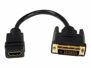 8 IN HDMI TO DVI-D VIDEO CABLE ADAPTER - HDMI FEMALE TO DVI MALE by StarTech.com Ltd.