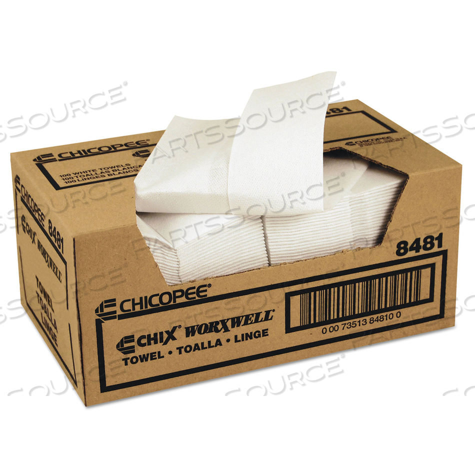 DURAWIPE SHOP TOWELS, 13 X 15, Z FOLD, WHITE by Chicopee DURAWIPE SHOP TOWELS, 13 X 15, Z FOLD, WHITE by Chicopee