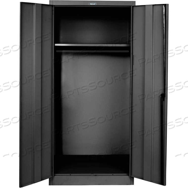 400 SERIES SOLID DOOR WARDROBE CABINET, 36X24X72, EBONY, UNASSEMBLED by Hallowell 400 SERIES SOLID DOOR WARDROBE CABINET, 36X24X72, EBONY, UNASSEMBLED by Hallowell