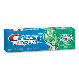 COMPLETE WHITENING TOOTHPASTE + SCOPE, MINTY FRESH, 0.85 OZ TUBE, 36/CARTON by Crest COMPLETE WHITENING TOOTHPASTE + SCOPE, MINTY FRESH, 0.85 OZ TUBE, 36/CARTON by Crest