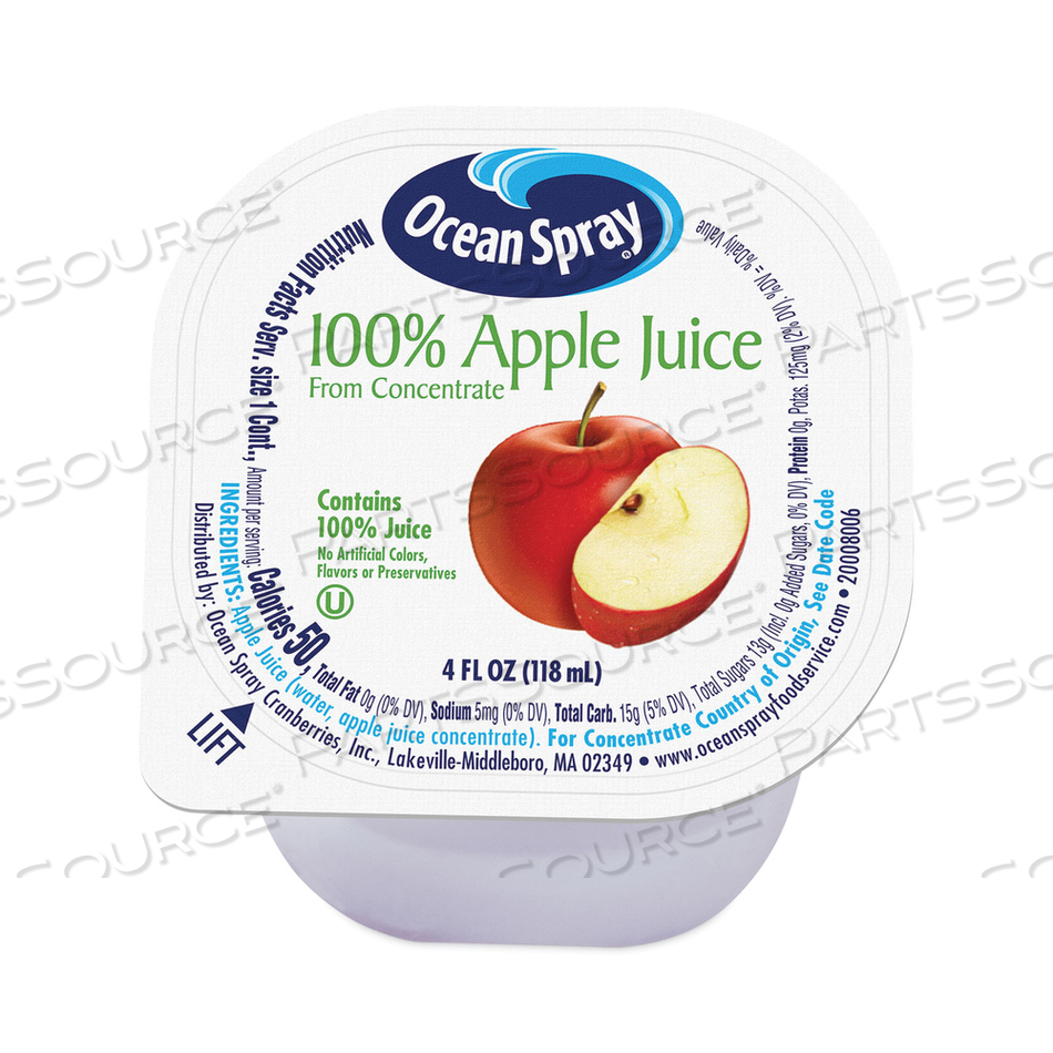 100% JUICE, APPLE, 4 OZ CUP, 48/BOX 