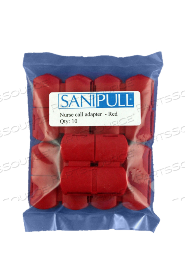 SUPER SANIPULL CLAMSHELL ADAPTER, ATTACHES TO CORDS OR BEADCHAIN, RED, 1 BAG (10/BG) 
