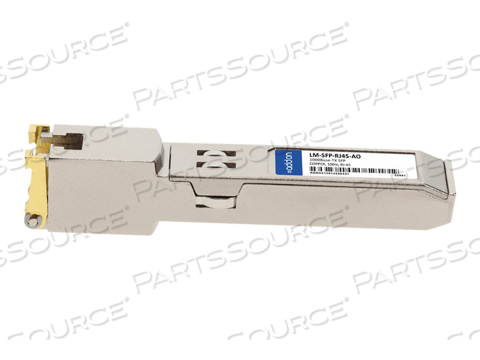 ADDON, SFP (MINI-GBIC) TRANSCEIVER MODULE (EQUIVALENT TO: KEMP LM-SFP-RJ45), GIGE, 10BASE-T, 1000BASE-TX, 100BASE-TX, RJ-45, UP TO 328 FT, T by ADDON ADDON, SFP (MINI-GBIC) TRANSCEIVER MODULE (EQUIVALENT TO: KEMP LM-SFP-RJ45), GIGE, 10BASE-T, 1000BASE-TX, 100BASE-TX, RJ-45, UP TO 328 FT, T by ADDON