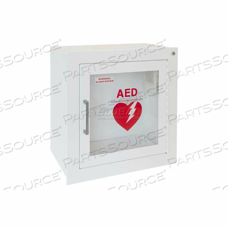 AED CABINET FULLY RECESSED, FLAT TRIM X 6 3/4", 85 DB AUDIBLE ALARM, STEEL by Activar Construction Products Group AED CABINET FULLY RECESSED, FLAT TRIM X 6 3/4", 85 DB AUDIBLE ALARM, STEEL by Activar Construction Products Group