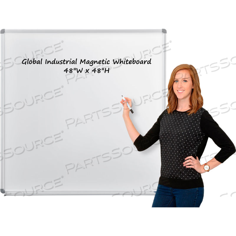 MAGNETIC WHITEBOARD - 48"W X 48"H - STEEL SURFACE - ALUMINUM FRAME by Approved Vendor
