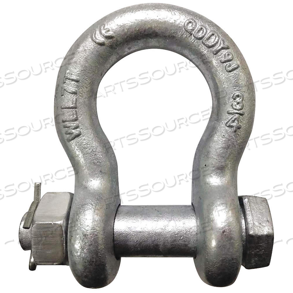 ANCHOR SHACKLE, ANCHOR SHACKLE, 4,000 LB WORKING LOAD LIMIT, ALLOY STEEL, SILVER by Approved Vendor