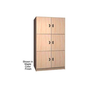 3 COMPARTMENT SOLID DOOR WOOD STORAGE CABINET, OILED CHERRY COLOR by Ironwood Manufacturing Inc