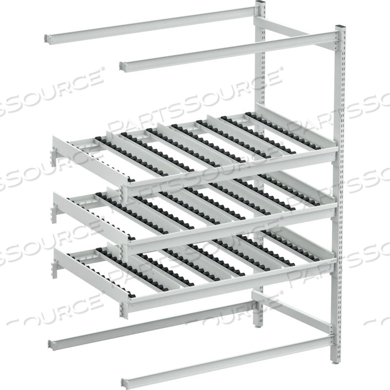 FIFO FLOW RACK M53, SIDE EXTENSION ESD, 54-44/83"W X 31-49/71"D X 73-3/13"H, 3 LEVELS - GRAY by Treston FIFO FLOW RACK M53, SIDE EXTENSION ESD, 54-44/83"W X 31-49/71"D X 73-3/13"H, 3 LEVELS - GRAY by Treston