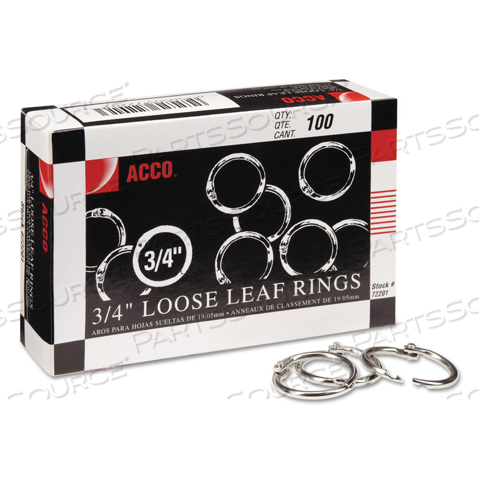 METAL BOOK RINGS, 0.75" DIAMETER by ACCO Brands METAL BOOK RINGS, 0.75" DIAMETER by ACCO Brands