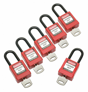 LOCKOUT PADLOCK ALUMINUM RED PK6 by Ability One