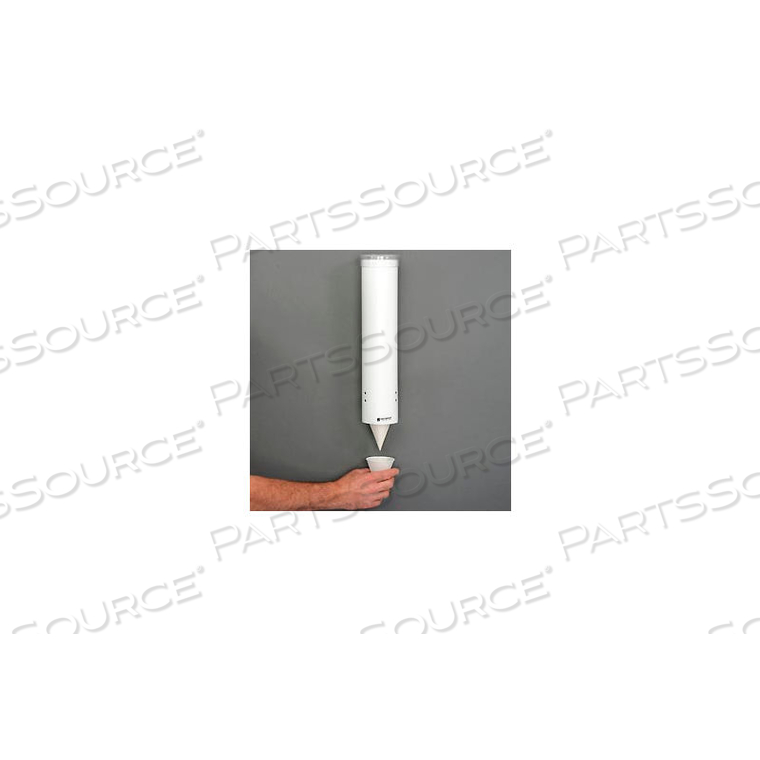 CUP DISPENSERS, MEDIUM, PULL-TYPE, WHITE, 16" TUBE, HIGH IMPACT PLASTIC by San Jamar CUP DISPENSERS, MEDIUM, PULL-TYPE, WHITE, 16" TUBE, HIGH IMPACT PLASTIC by San Jamar