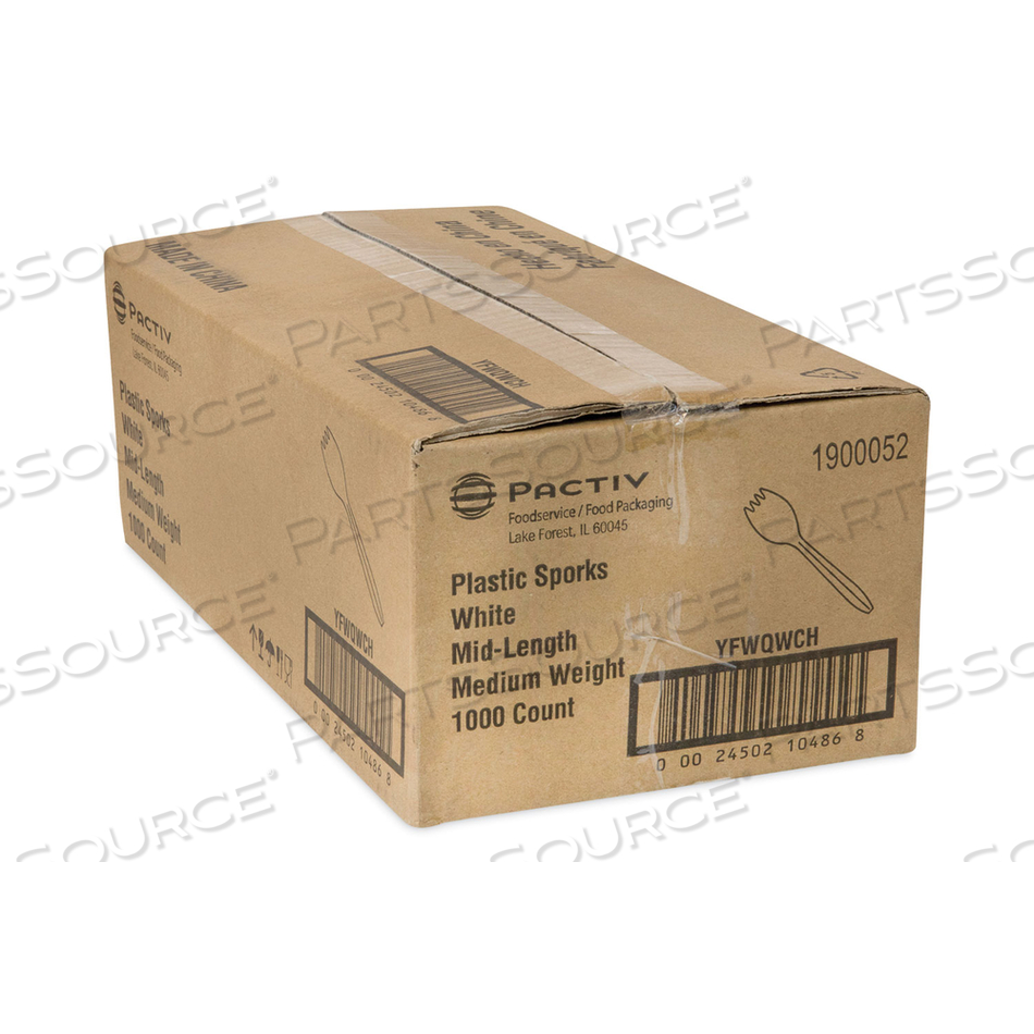 FIELDWARE CUTLERY, SPORK, MEDIUMWEIGHT, WHITE by Pactiv