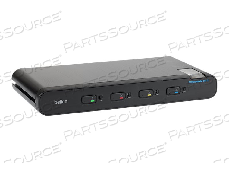 UNIVERSAL SECURE SINGLE-HEAD, KVM / AUDIO SWITCH, 4 X KVM / AUDIO, 1 LOCAL USER, DESKTOP by Belkin