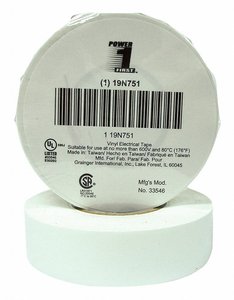 ELECTRICAL TAPE 7 MIL 3/4 X 60 FT. WHT by Power First