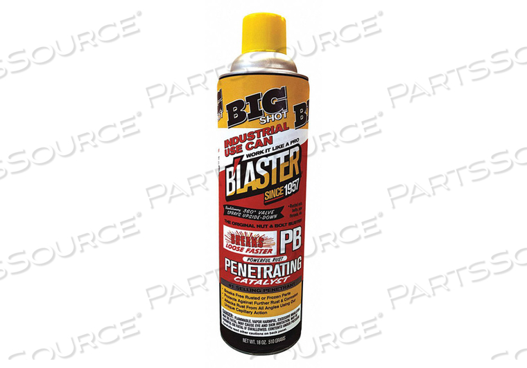 PENETRATING LUBRICANT, BLASTER, PB BLASTER, NET FILL 18 OZ, CONTAINER SIZE 18 OZ, AEROSOL CAN, PETROLEUM DISTILLATES, MIN. OPERATING TEMP. 0 by Blaster