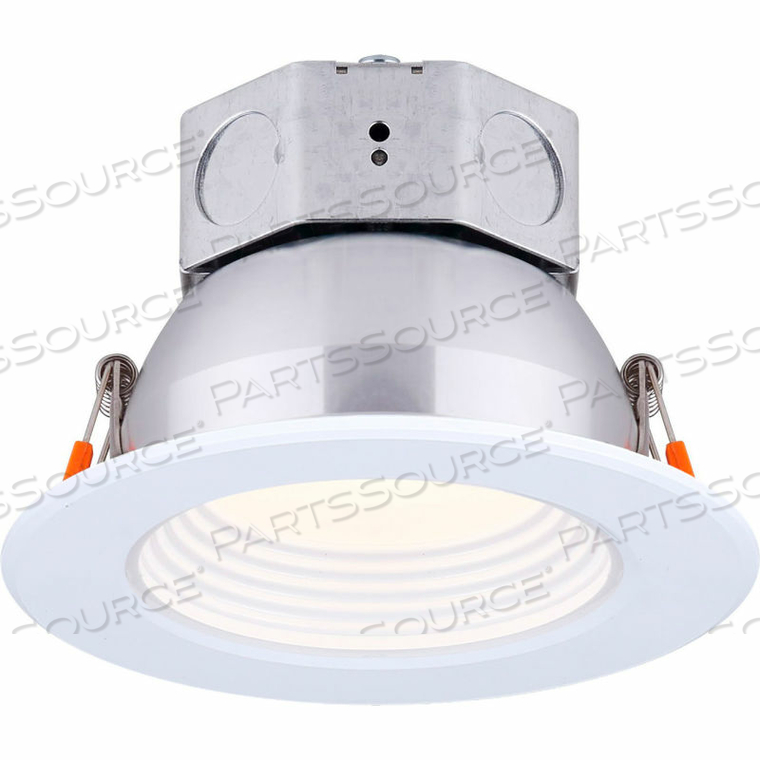 4" ROUND LED BAFFLE RECESS DOWN LIGHT, 9W, 120V, 3000K, WHITE 