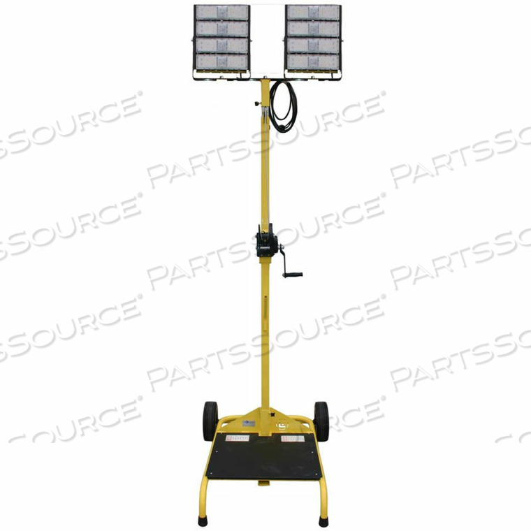 DUAL HEAD LED CART W/WINCH, 2-200W HEADS, 2-30000 LUMENS, 12' MAST 