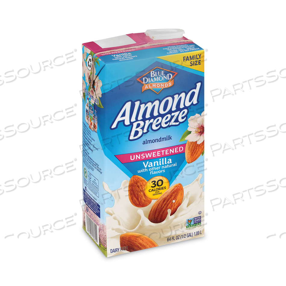 ALMOND BREEZE ALMOND MILK, UNSWEETENED VANILLA, 64 OZ CARTON, 2/PACK 