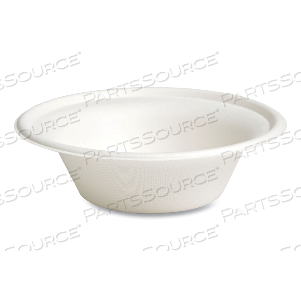 PFAS-FREE COMPOSTABLE BAGASSE BOWLS, 12 OZ, WHITE by Perk
