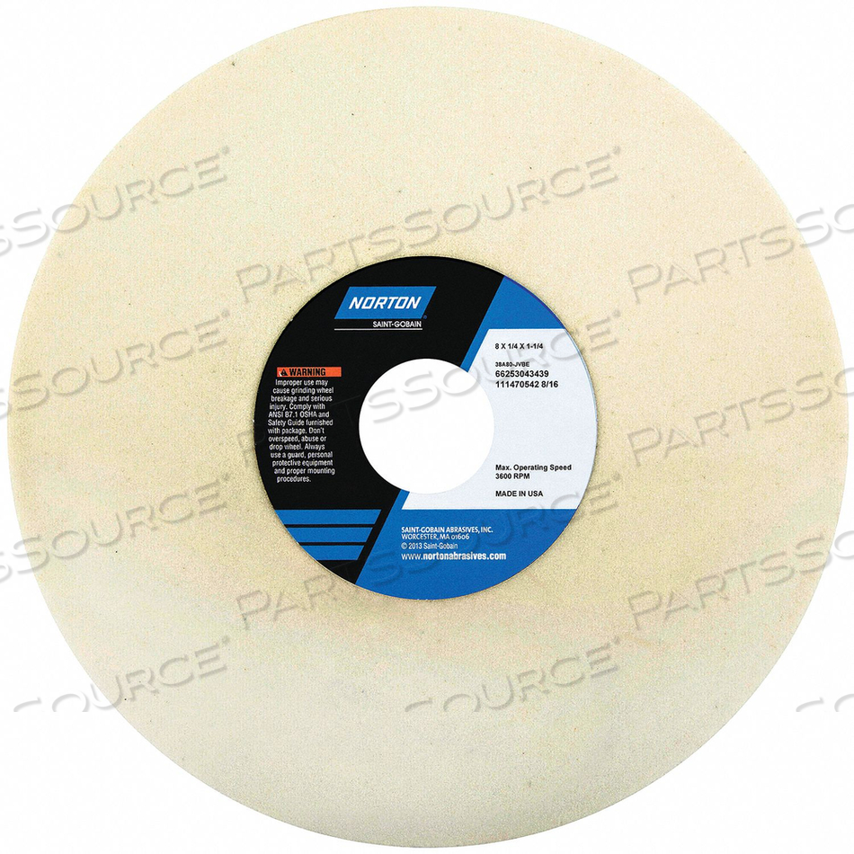 GRINDING WHEEL T1 8X1/4X1.25 AO 80G PK5 by Norton | Saint-Gobain Abrasives