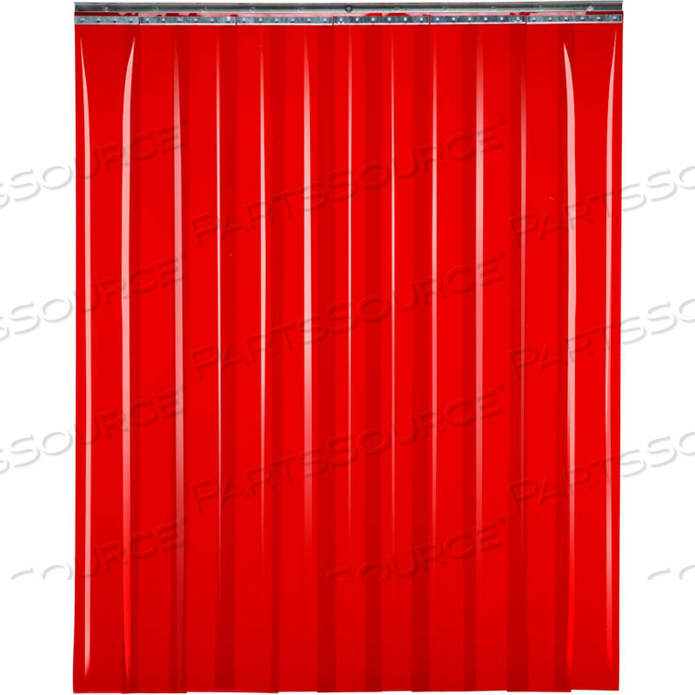 WELDING STRIP DOOR - 8'W X 8'H - 8" RED TINT PVC by TMI, LLC