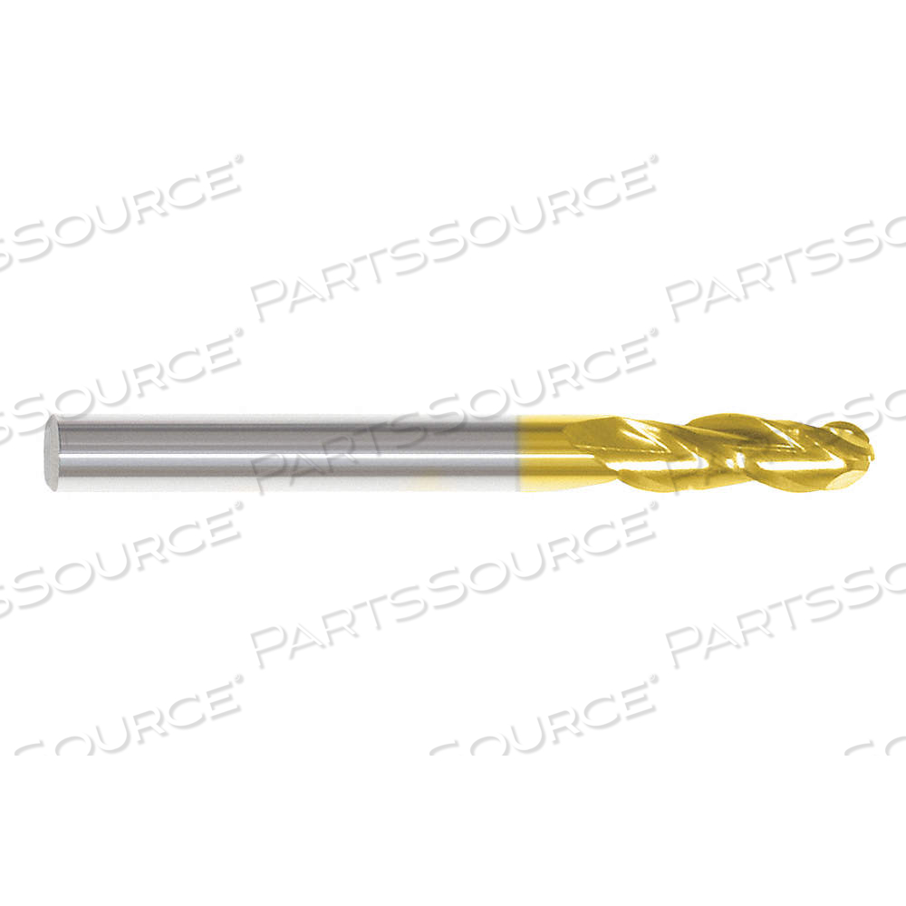 BALL END MILL, 3 FLUTES, 1 IN MILLING DIA., 1 1/2 IN LG OF CUT, 4 IN OVERALL LG by Approved Vendor