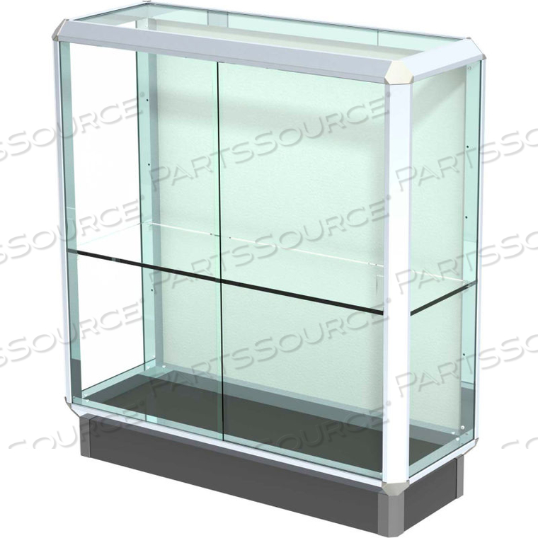 PROMINENCE DISPLAY CASE CHROME FRAME, FABRIC BACK 36"W X 14"D X 40"H 