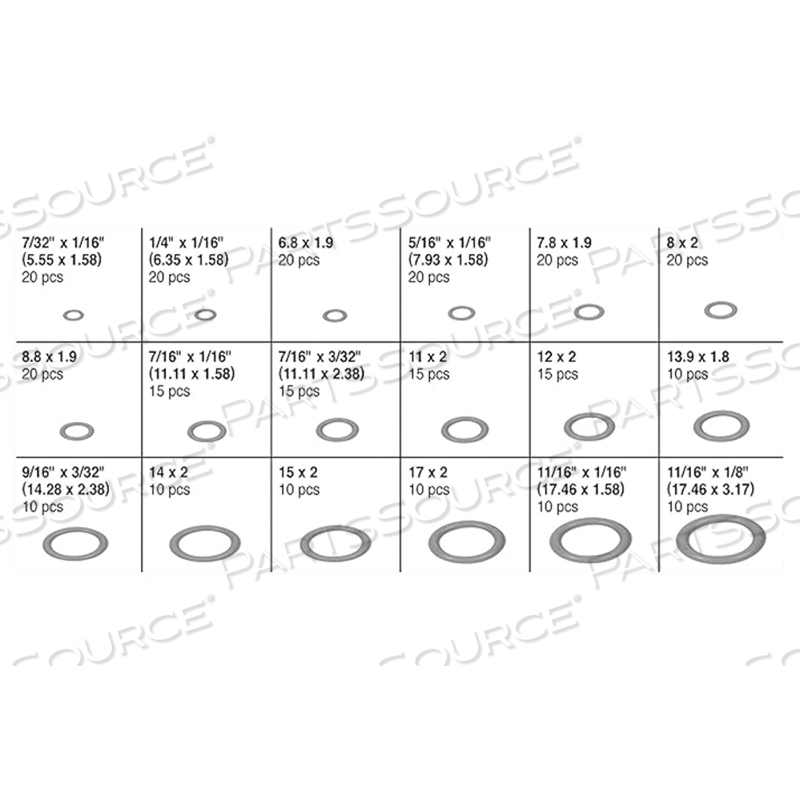 O-RING ASSORTMENT ORGANIZING CASE FOR VEHICLE AND TOOL REPAIR - 270 PC by Performance Tool O-RING ASSORTMENT ORGANIZING CASE FOR VEHICLE AND TOOL REPAIR - 270 PC by Performance Tool