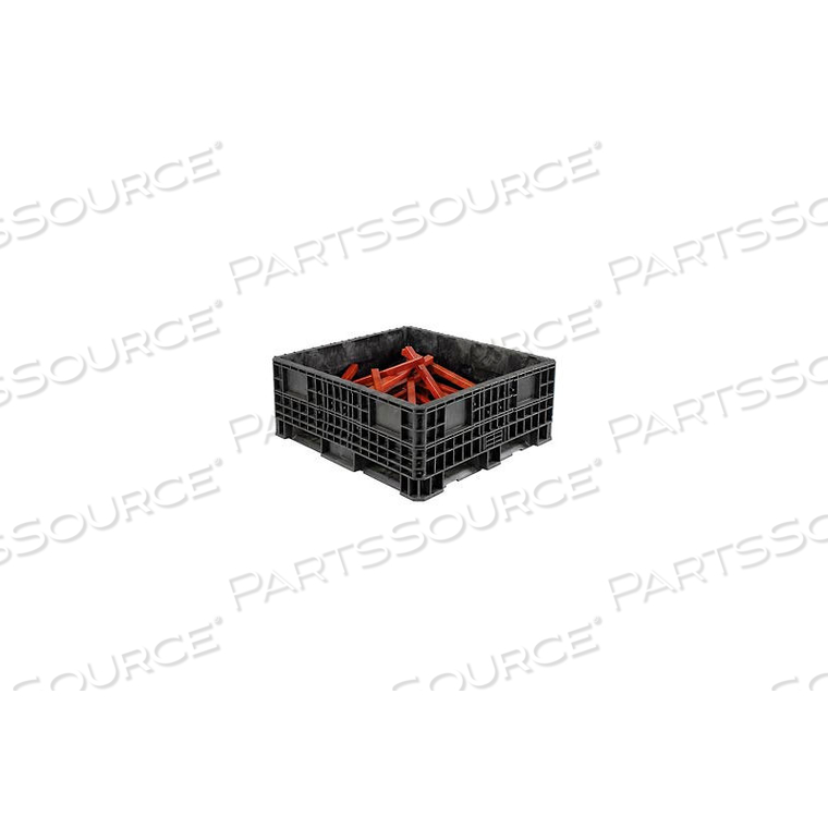 ORBIS HEAVY-DUTY BULKPAK CONTAINER HDRS4548-19 - 48"L X 45"W X 19-5/16"H - FIXED WALL BLACK by Lewisbins ORBIS HEAVY-DUTY BULKPAK CONTAINER HDRS4548-19 - 48"L X 45"W X 19-5/16"H - FIXED WALL BLACK by Lewisbins