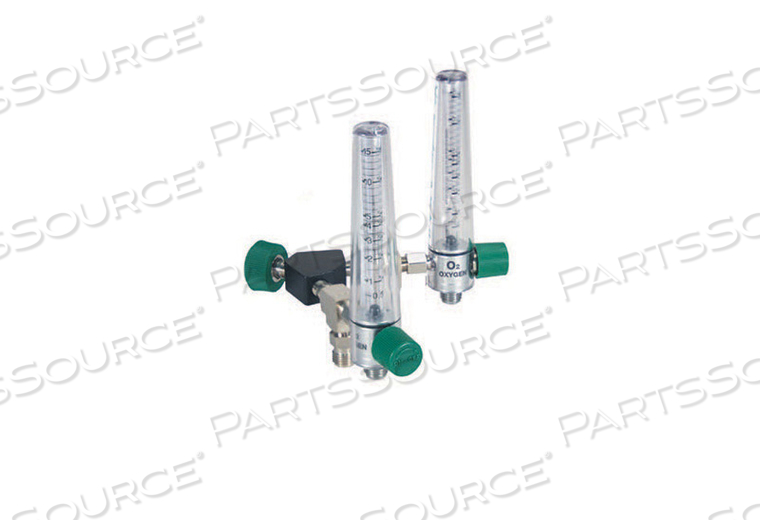 Y-BLOCK CHROME FLOWMETER, 0 TO 15 LPM, 50 PSI, OXYGEN by Precision Medical, Inc. Y-BLOCK CHROME FLOWMETER, 0 TO 15 LPM, 50 PSI, OXYGEN by Precision Medical, Inc.
