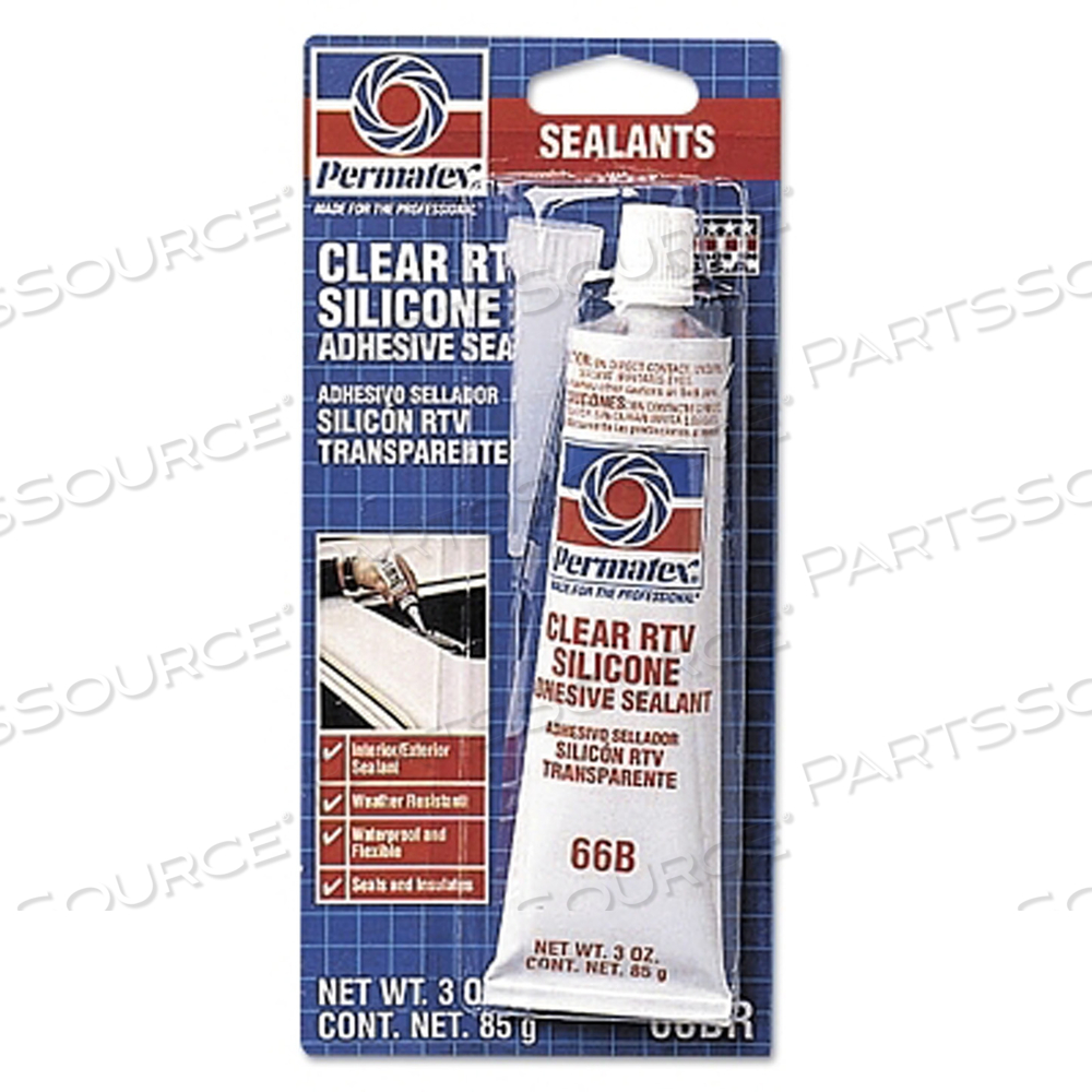 RTV SILICONE SEALANT 3 OZ TUBE CLEAR by Permatex