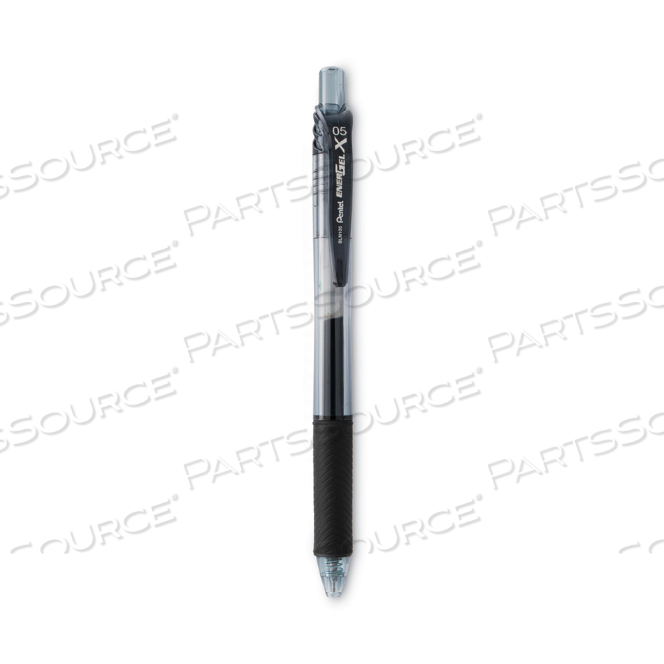 ENERGEL-X GEL PEN, RETRACTABLE, FINE 0.5 MM NEEDLE TIP, BLACK INK, BLACK BARREL by Pentel of America ENERGEL-X GEL PEN, RETRACTABLE, FINE 0.5 MM NEEDLE TIP, BLACK INK, BLACK BARREL by Pentel of America