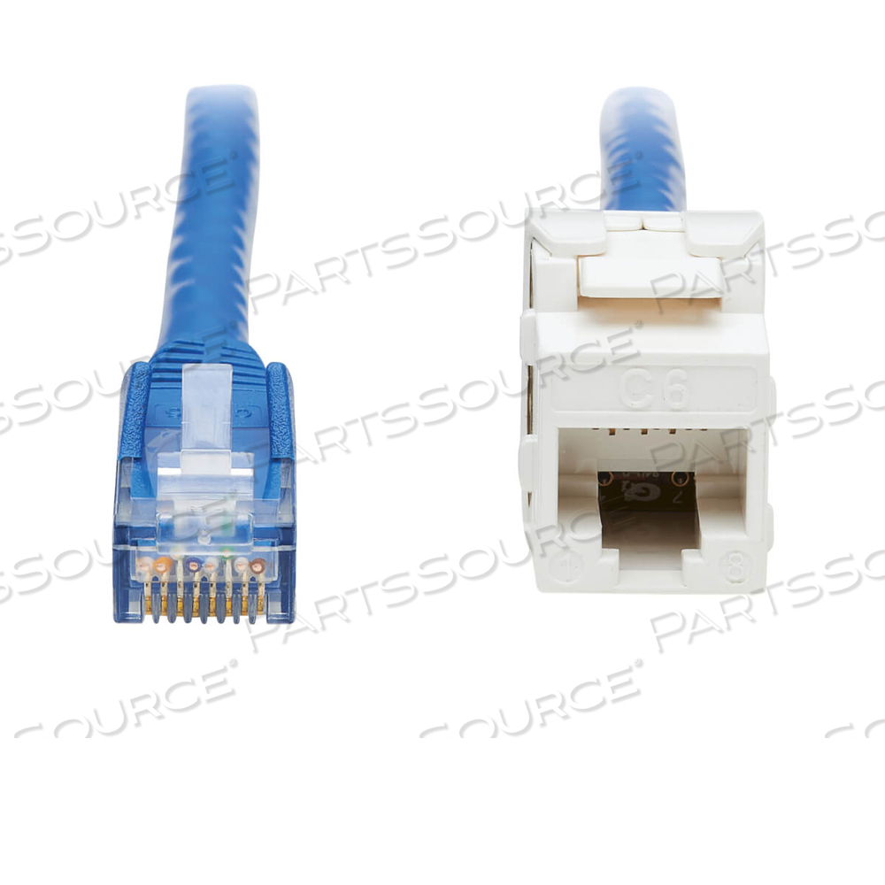 CAT6 KEYSTONE JACK CABLE ASSEMBLY UNSHIELDED POE+ M/F BLUE 18IN by Tripp Lite