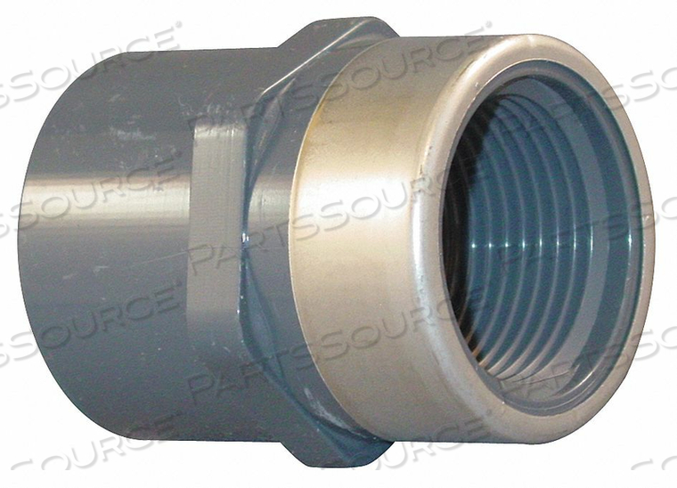 FEMALE ADAPTER, 1/2 IN X 1/2 IN FITTING PIPE SIZE, SCHEDULE 80, FEMALE SOCKET X FEMALE NPT, GRAY by Spears