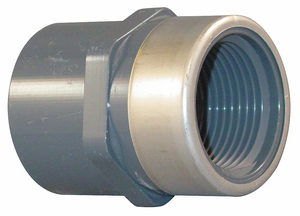 FEMALE ADAPTER, 1/2 IN X 1/2 IN FITTING PIPE SIZE, SCHEDULE 80, FEMALE SOCKET X FEMALE NPT, GRAY by Spears