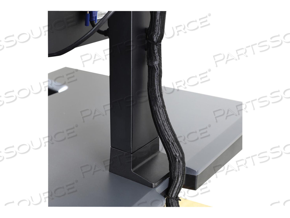 WORKFIT-T, STANDING DESK WORKSTATION (BLACK WITH GREY SURFACE) by Ergotron, Inc.