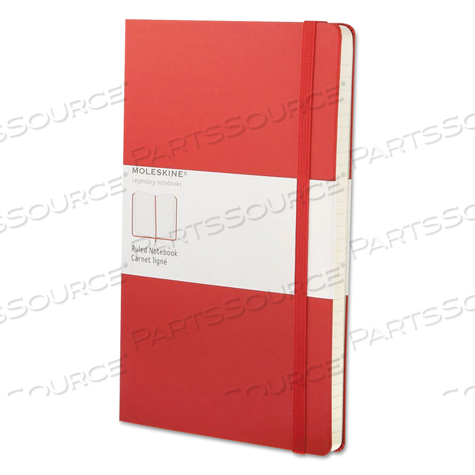 CLASSIC COLORED HARDCOVER NOTEBOOK, 1 SUBJECT, NARROW RULE, RED COVER, 8.25 X 5, 240 SHEETS 